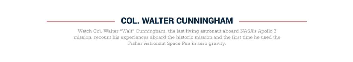 Col. Walter Cunningham recounts his experiences aboard Apollo 7 in above video